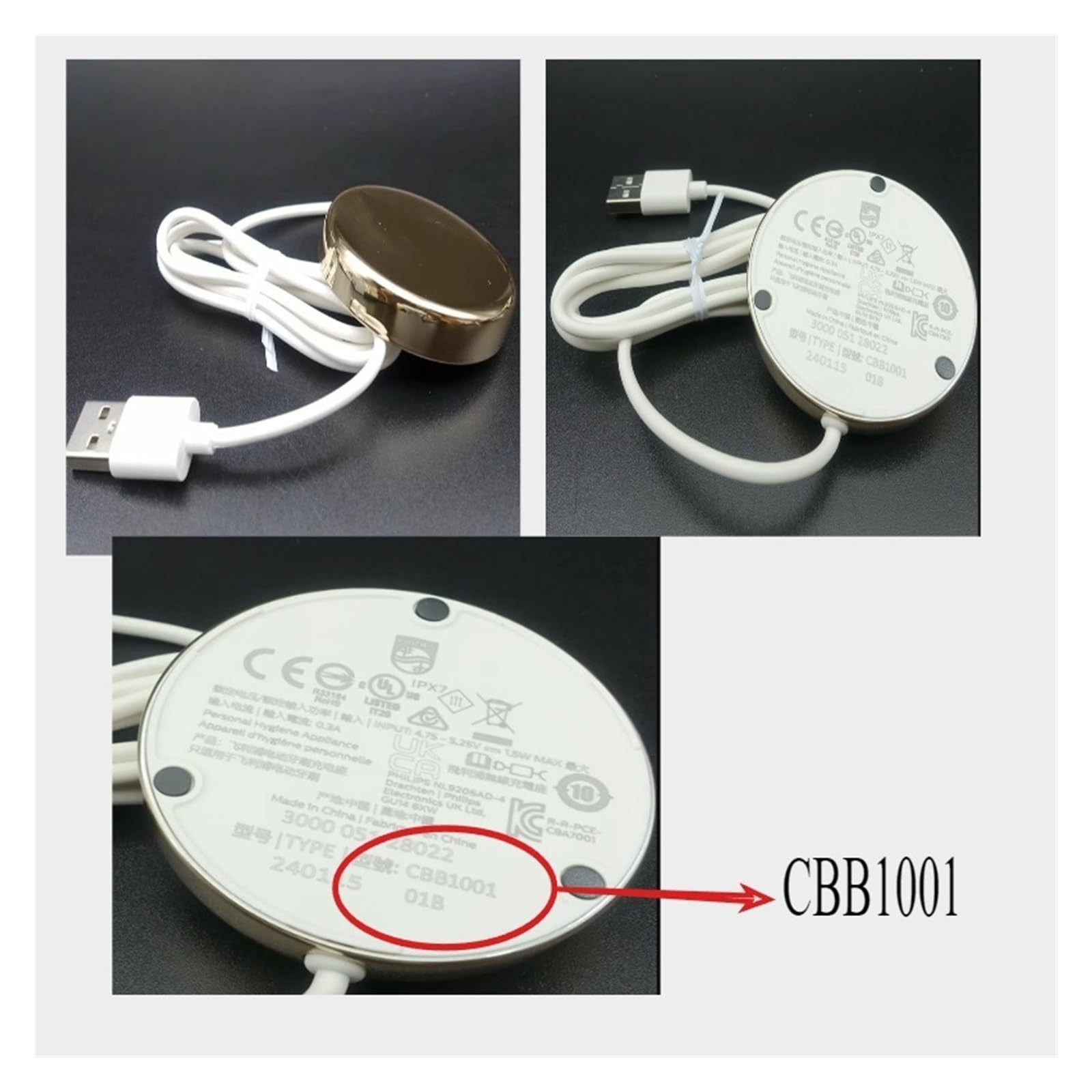 9992 9997 CBB2001, kompatybilna z Philips, elektryczna szczoteczka do zębów ładowarka USB, HX9996 podstawa ładująca (USB)