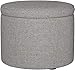 Amazon Brand – Rivet Madison Modern Round Lift-Top Storage Tray Ottoman Pouf, 19.7