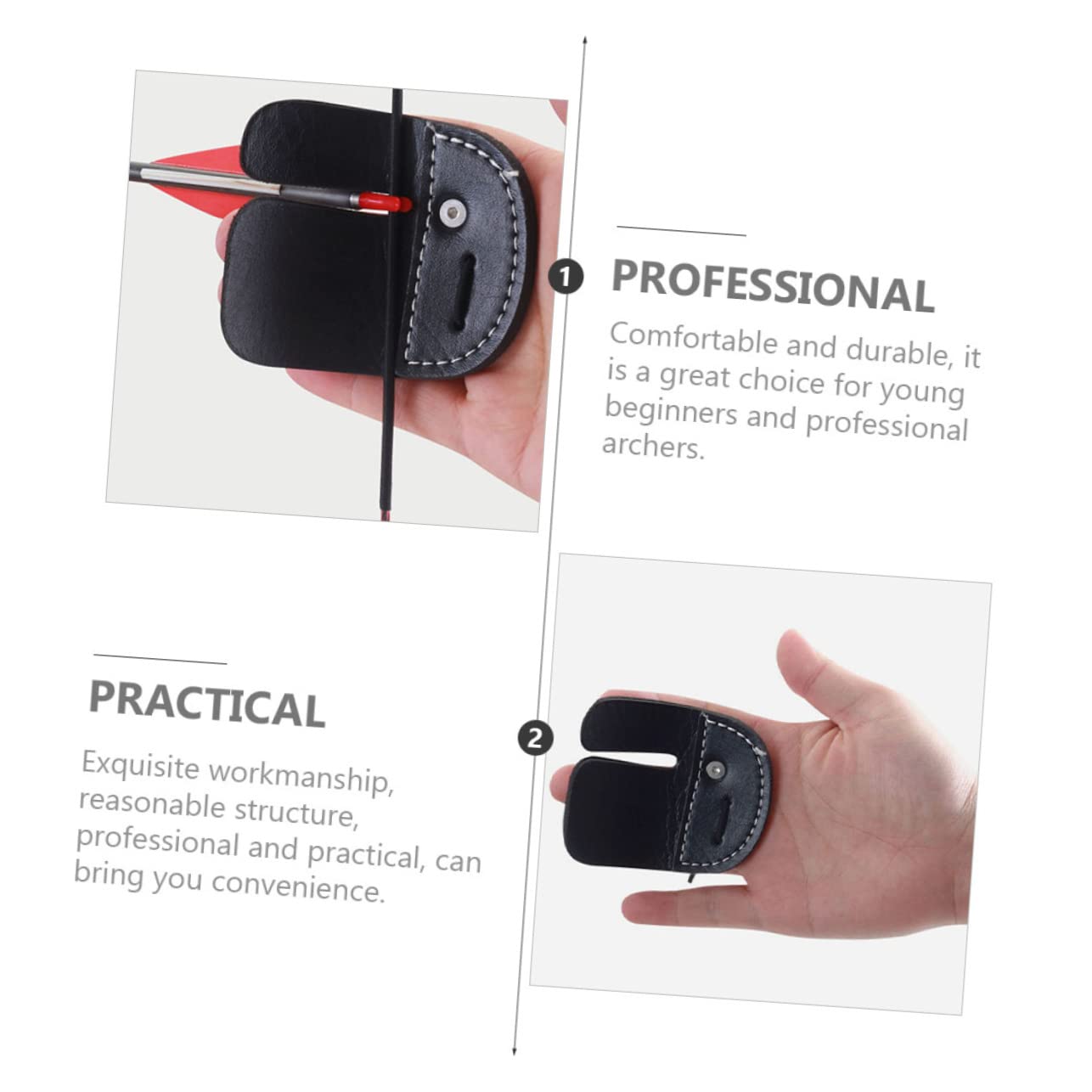 TOYANDONA Professional Archery Gear Recurve Finger Guard Leather Finger Tabs Easy Install