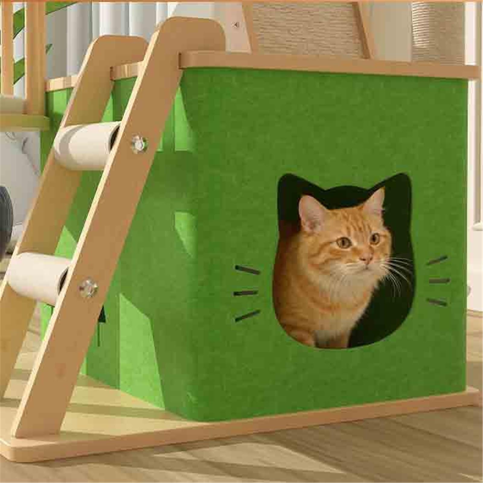 Torre de Gato Rascador for Gatos de 143 cm, Torre Mediana, Soporte for Escalar, casa Juegos