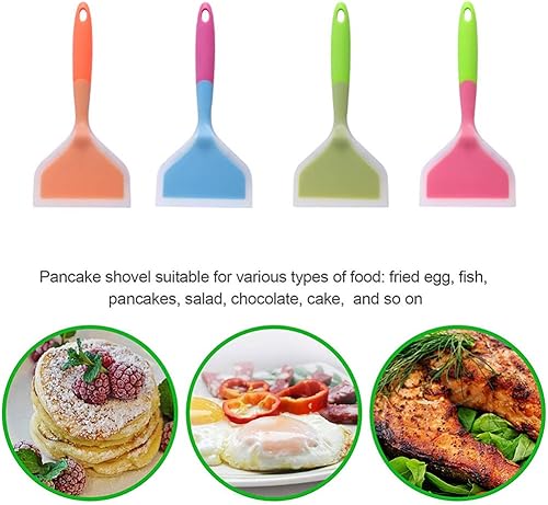 Miniatura 5 de Espátula de tortilla de silicona de 10 pulgadas, pala duradera resistente al calor, espátula ancha antiadherente para huevos, crepes, brownies,