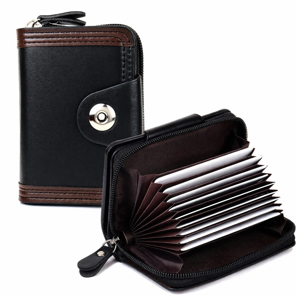 Stealodeal Premium Compact Bifold Wallet & Zip Card Holder | RFID