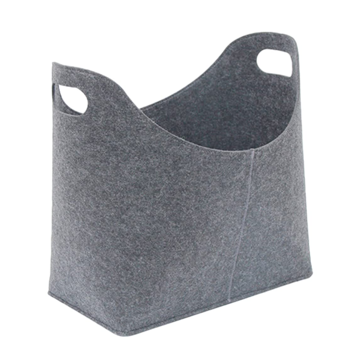 Cieirye Grey Felt Firewood Basket Foldable Fireplace Storage Bag Fireside Wood Carrier Holder