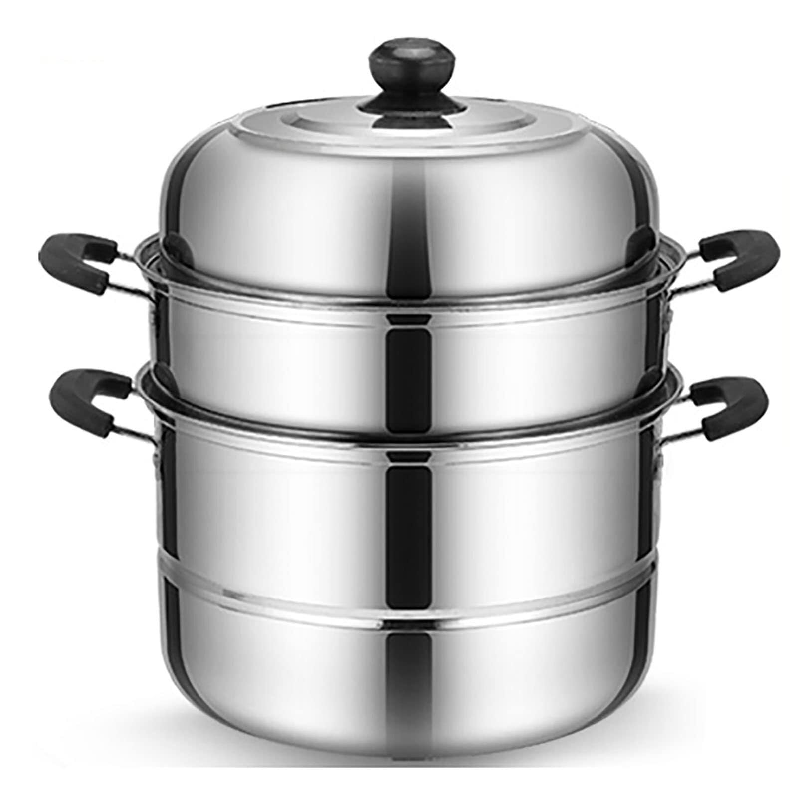 GTHTUHFD Stainless Steel Steamer Pot With Ring-Shaped Bottom, High-Arched Lid,38Cm,38Cm (Size_Name 28Cm),size_name-28Cm