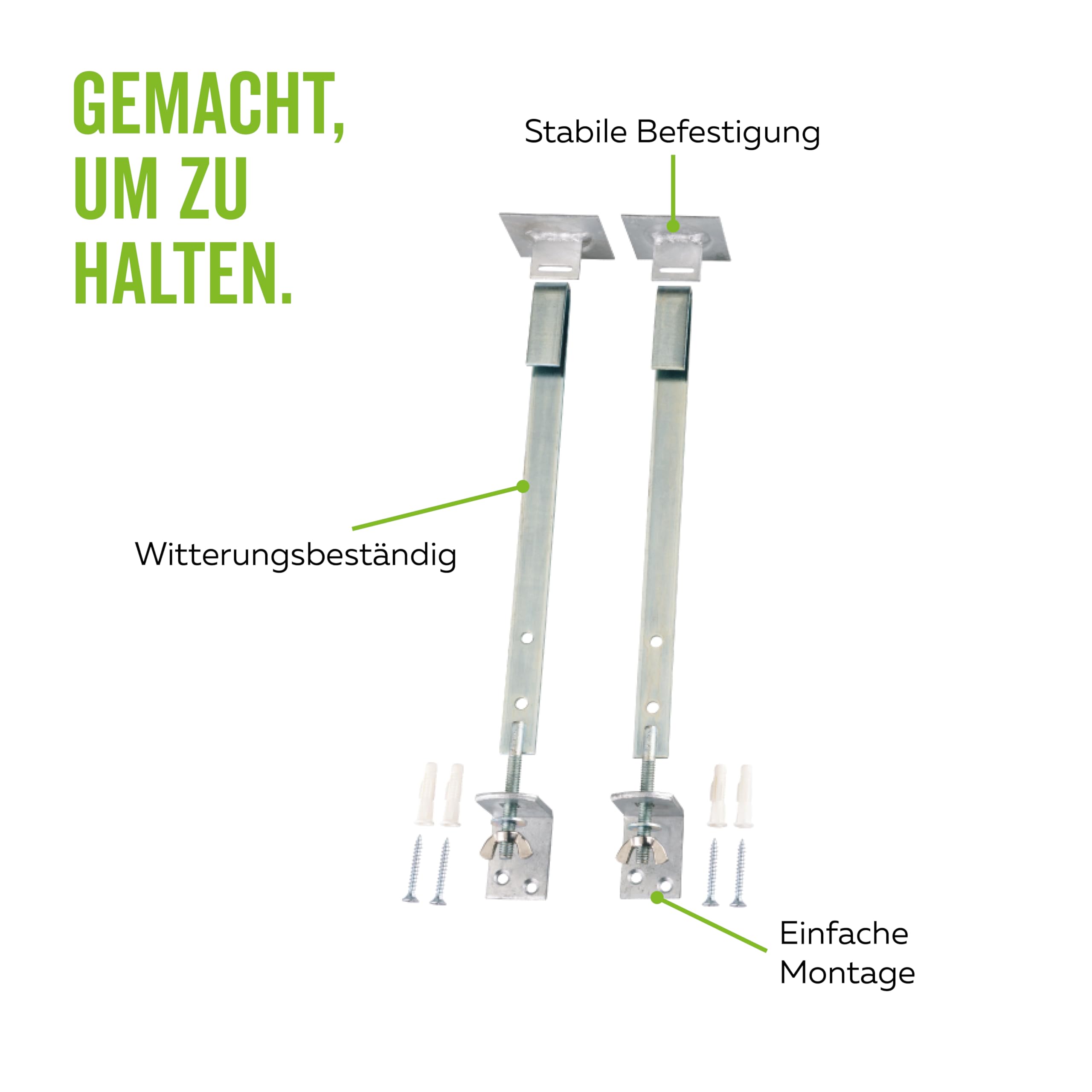 Alberts 857127 Gitterrostsicherung | verzinkt | Flacheisen 19 x 2,5 mm | Länge 370 mm | 6er Set