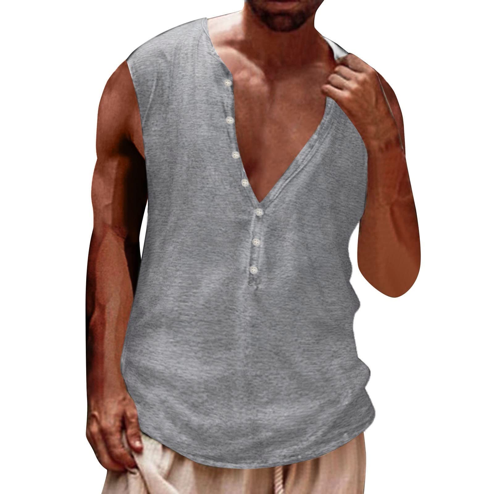 Tank Top Men Fashion Casual Buckle 3D Digital Printing Sleeveless T Shirt Vest Jacket Top Blouse White Shirts Mens