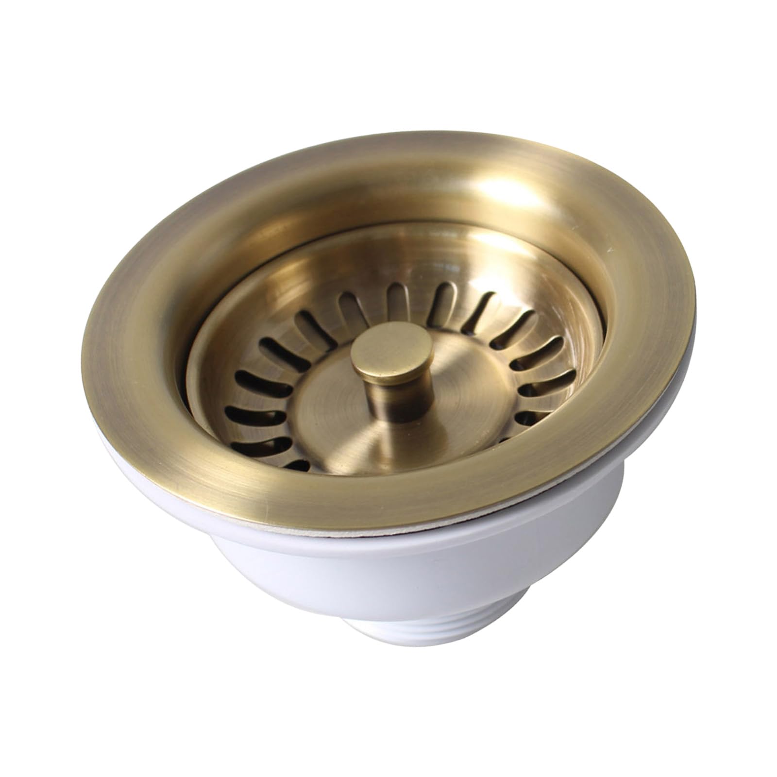 FROMCEO 2 Premium Kitchen Drain Assembly with Removable Receiver Basket, 304 Rustless Construction in Sparklingwine Bronze Finish Untarnished Sink Strainer Drain Lid Against Clogging