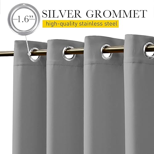 Miniatura 7 de NICETOWN - Cortinas opacas, impermeables, ojales resistentes al viento, pestaña trasera en la parte superior e inferior, bloqueo solar y cuerda,