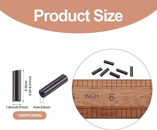 Miniatura 5 de Pandahall Aproximadamente 1250 unidades1.76 oz de tubo de vidrio Bugle Beads 0.236x0.071 in Separadores de cuentas de semillas de vidrio sueltas