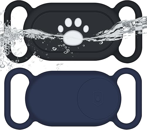Soporte para collar de perro Samsung Galaxy SmartTag2, paquete de 2 fundas de silicona impermeables antipérdida para Galaxy Smart Tag 2 para