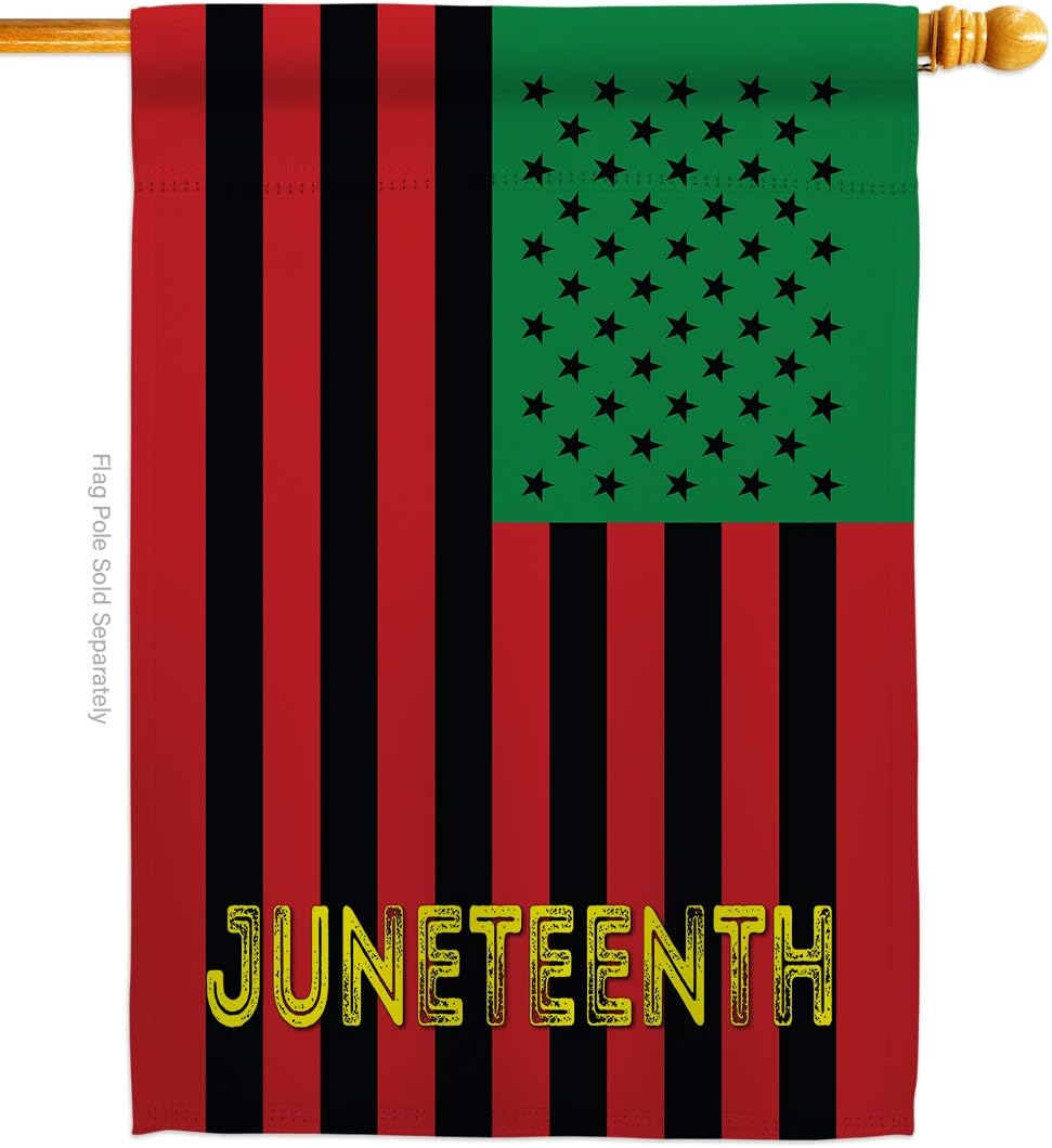 Juneteenth American House Flag Black History Jubilee Days African Americans Independence Day Small Decorative Gift Yard Banner Made In USA 28 X 40