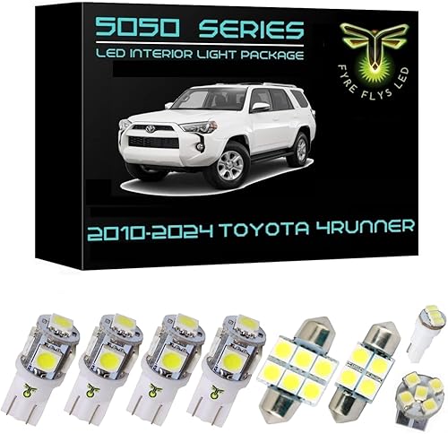 Fyre Flys Luces interiores LED blancas de 16 piezas para Toyota 4Runner 5050 Series SMD 2010-2024 Kit de paquete y herramienta de instalación 6000K