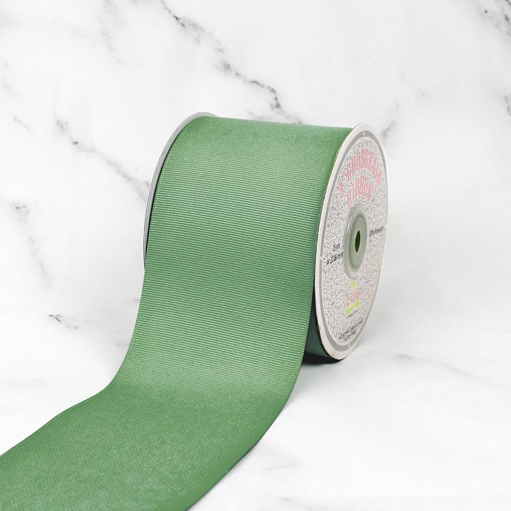 Ruban gros grain solide vert menthe 7,6 cm loisirs créatifs rouleau mercerie GRO3000-540