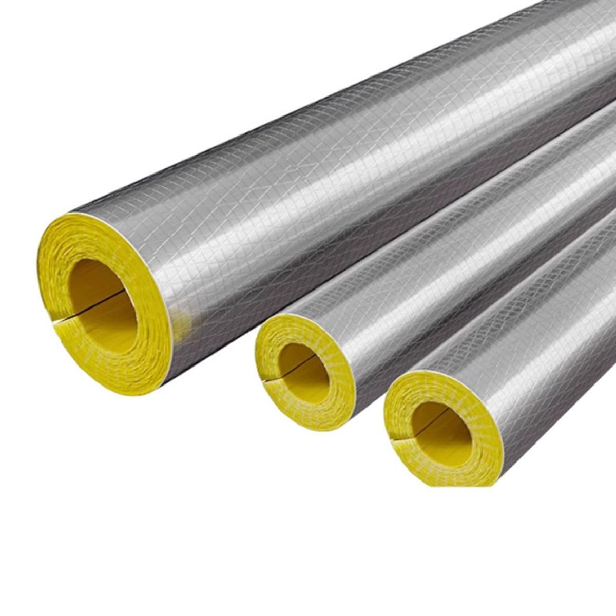 Tubo isolante for tubi in fibra di vetro con foglio di alluminio