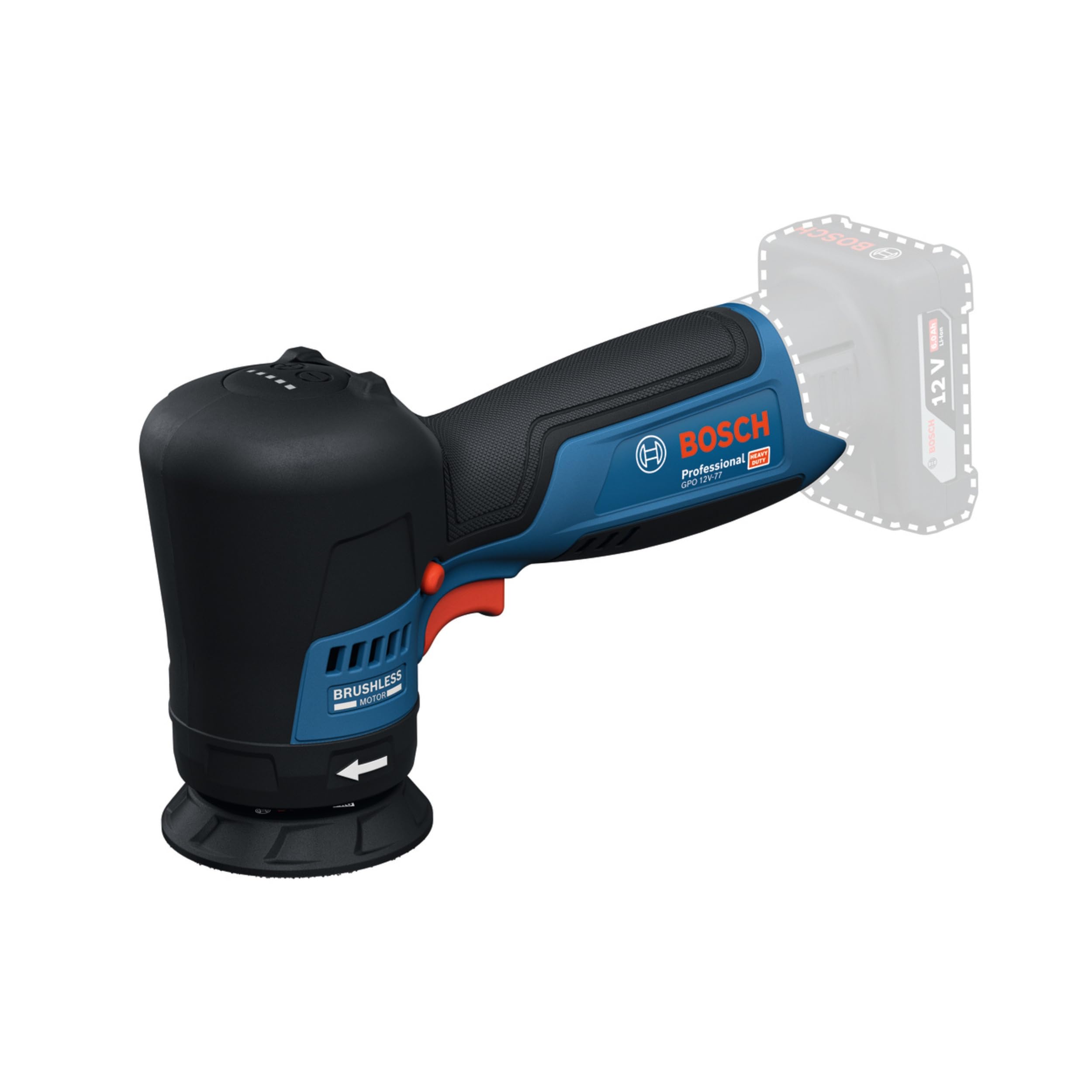 Bosch GPO 12V-77, polisseuse sans fil 12V, 77 mm, moteur sans balais