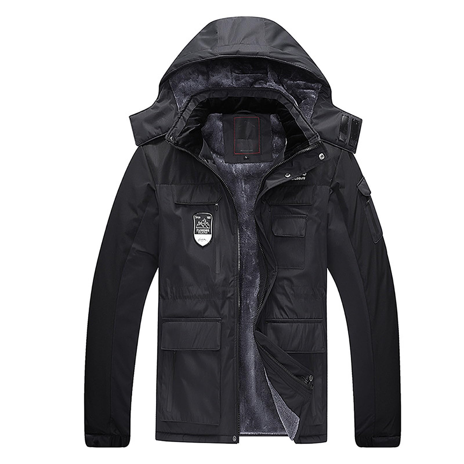 Herren Winterjacke, Große Größen 20000 mm Wasserdicht Gefüttert Skijacke Winterjacke 4Xl Winddicht Warm Winter Snowboardjacke Wanderjacke Atmungsaktiv Lang Wanderjacke Outdoor Jacken
