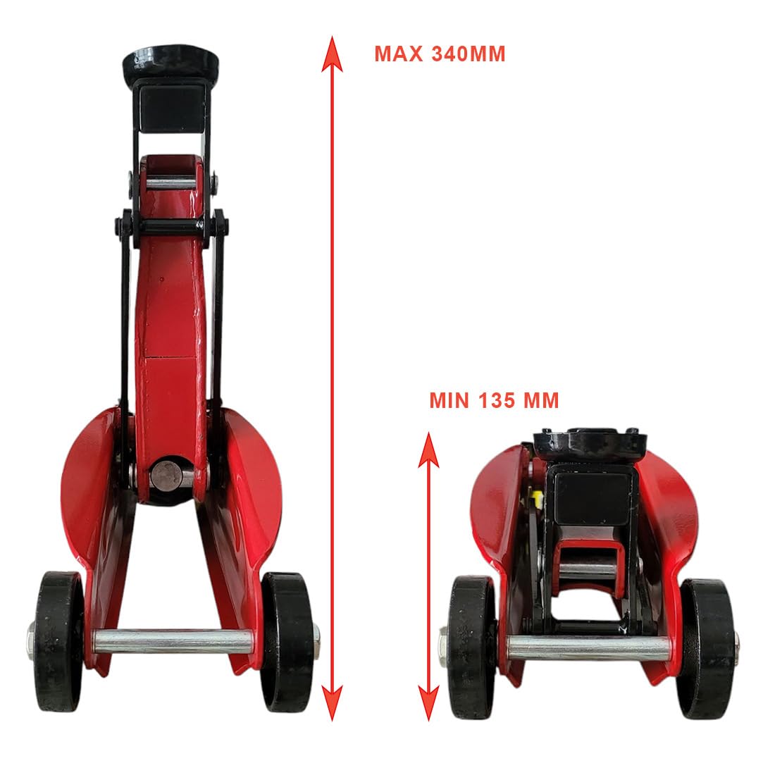 FAST WORLD SHOPPING Cric idraulico martinetto sollevatore auto 2,5T (2500 kg), crick a carrello professionale con maniglia, alza ruota, ideale per cambio gomme, officina e garage