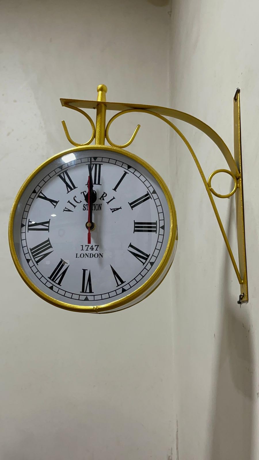 Vintage Brass Wall Clock - London Station Style -2
