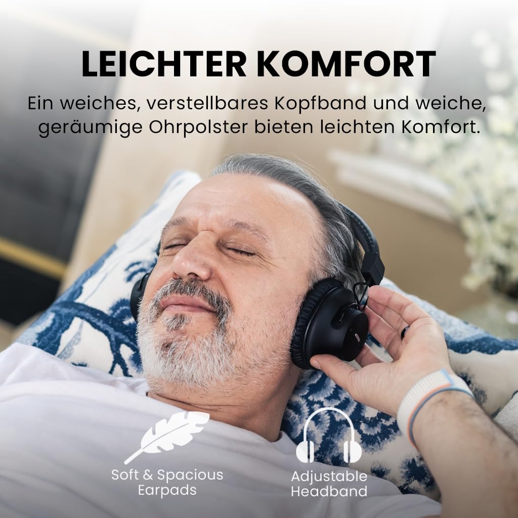 Avantree HT41899 Plus 2 – Dual Bluetooth 5.3 Kabellose Kopfhörer für Fernseher, mit Sender & Lade-Docks, 50 Std. Laufzeit, aptX Adaptive, kompatibel mit TVs (Opt. oder AUX-Out)