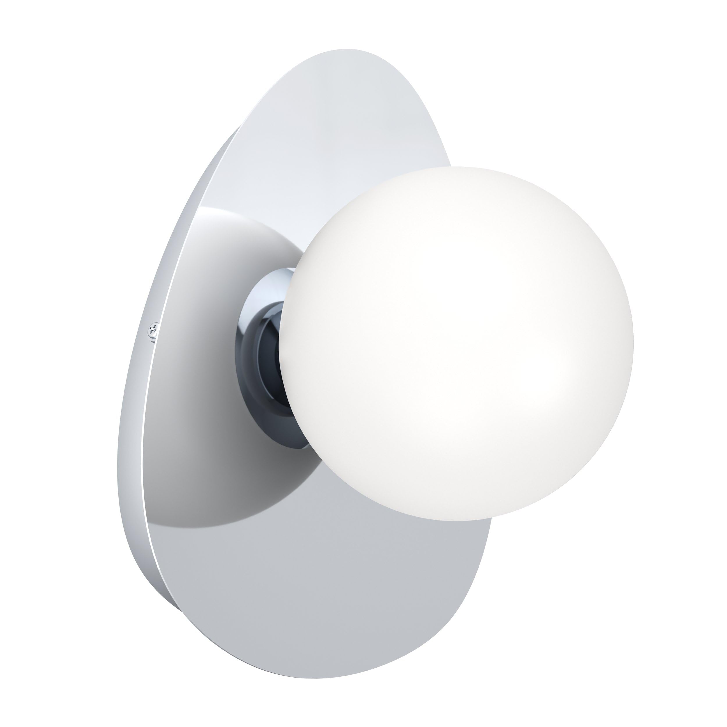 Eglo Chrome Led Wall Lamp Castrivido, Bathroom Mounted Light, Metal Vanity Light With White Glass Globe, Includes Warm G9 Bulb, Ip44 Rated