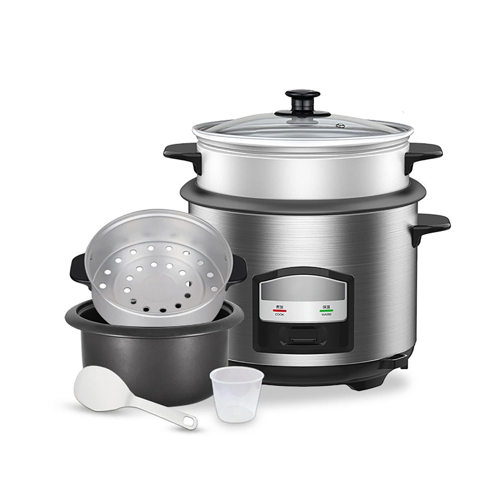Cuiseur à riz inox 5,5 L durable avec cuve antiadhésive haute qualité