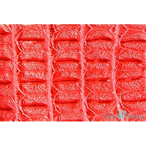Hot Pink Large Scale Crocodile Skin Faux Fake Leather Vinyl Fabric Polyester 54-56