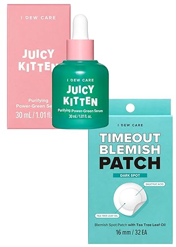 I DEW CARE Parche hidrocoloide para espinillas para acné – Timeout Blemish Dark Spot + suero facial – Juicy Kitten | Cuidado de la piel coreano