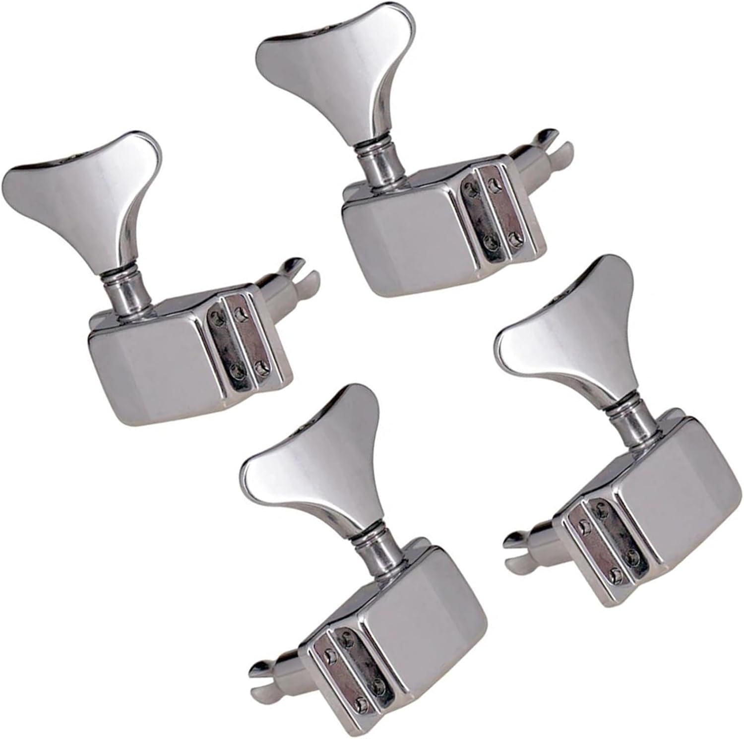 4 Pack Bass Tuner Tuning Pin Heads for Electric Guitar Bass Replacement Parts String Tuning Peg Set Chrome