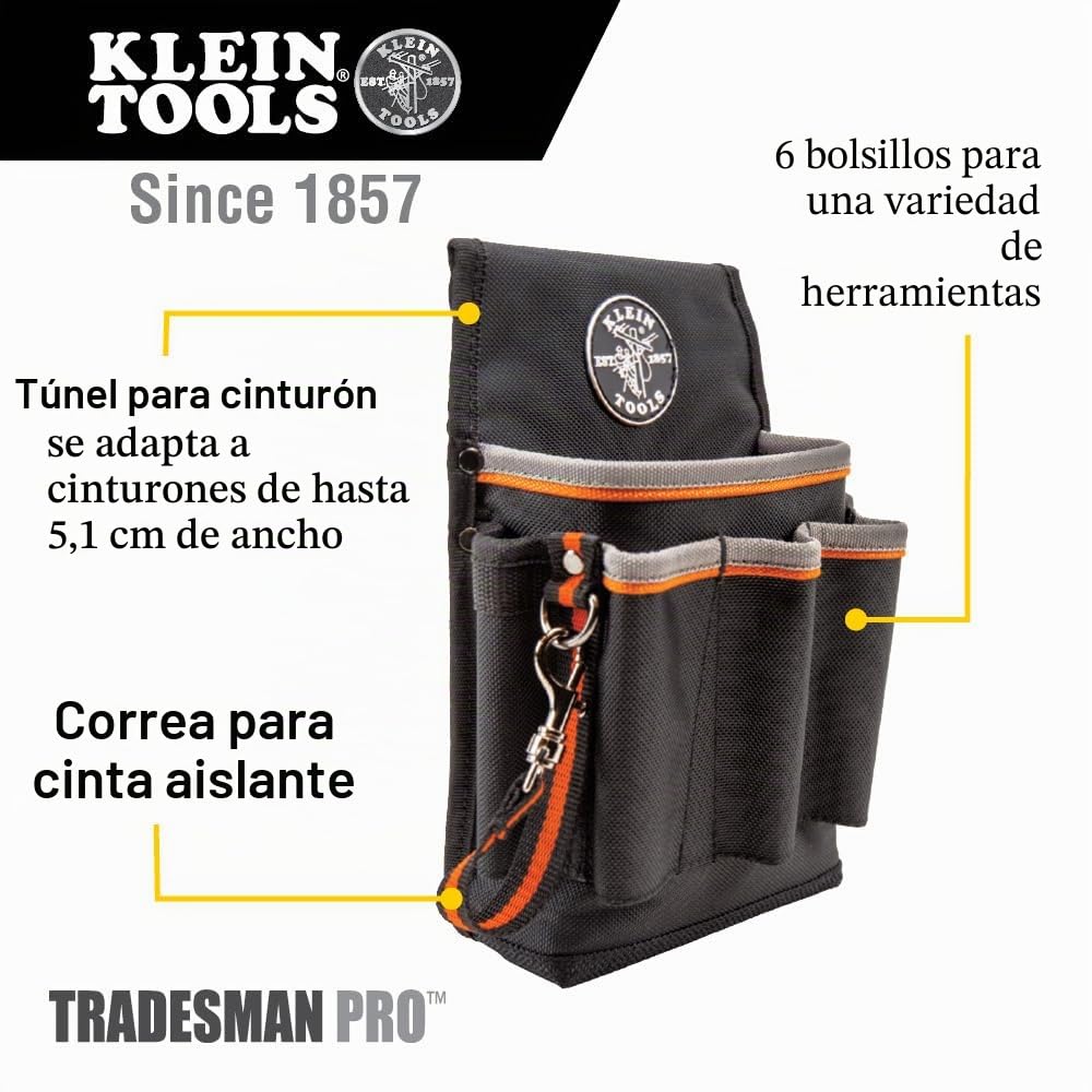 Klein Tools Tradesman Pro™ - Bolsa para herramientas, 6 bolsillos