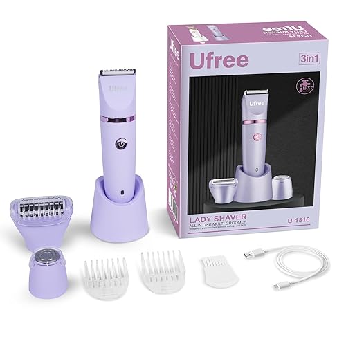 Miniatura 7 de Ufree Maquinilla de afeitar eléctrica para mujer, afeitadora eléctrica recargable para piernas y cabello corporal, afeitadora de bikini IPX7