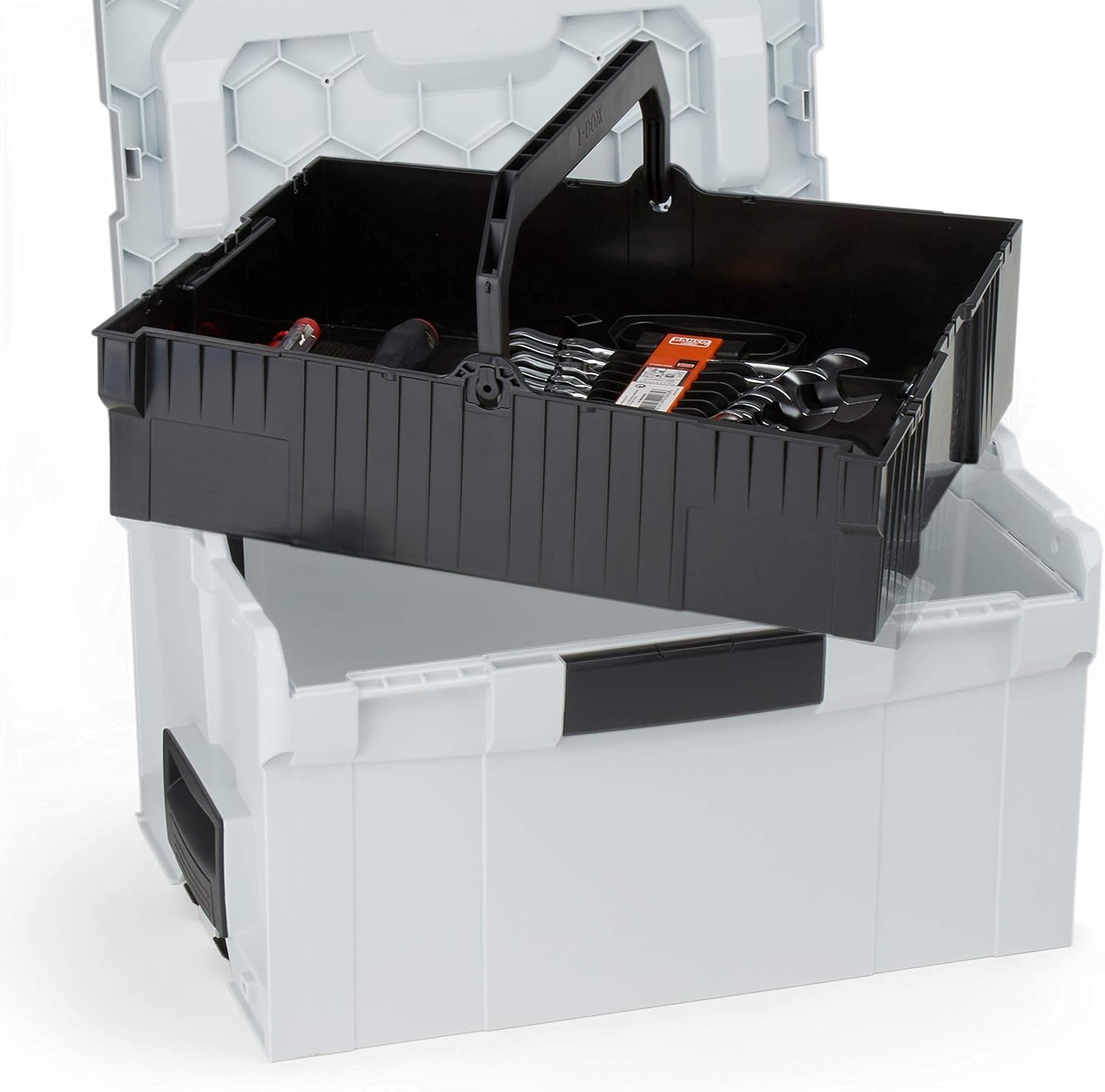 Bosch Sortimo L-BOXX 238 Größe 3 professional blau ohne Logo - Serie G (alte Version) - mit Einhängeeinsatz schwarz - Professioneller Werkzeugkoffer erweiterbar
