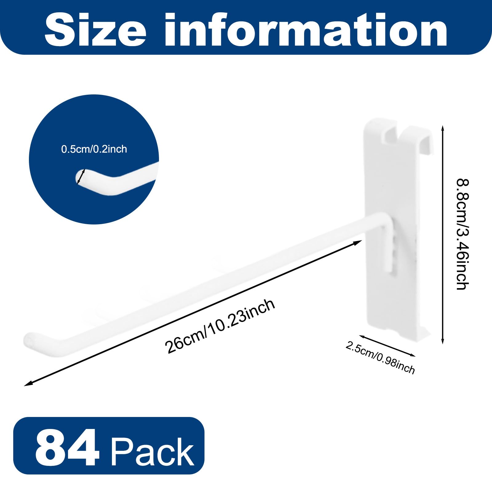 Polmart 25,4 cm, robust, Weiß, 84 Stück