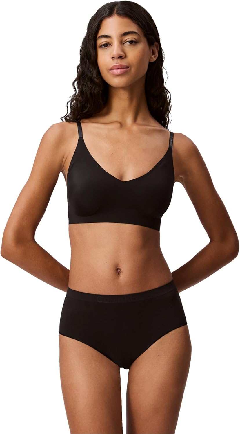 Calvin Klein Women's Invisibles Comfort Lightly Lined Seamless Wireless Triangle Bralette Bra