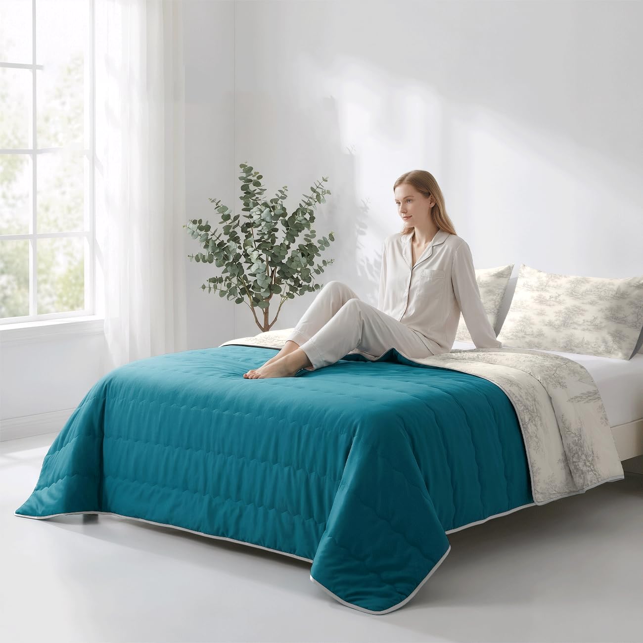 Odot Edredón de Satén Sin Funda 4.5 TOG (Estilo nórdico 4,200x230cm)