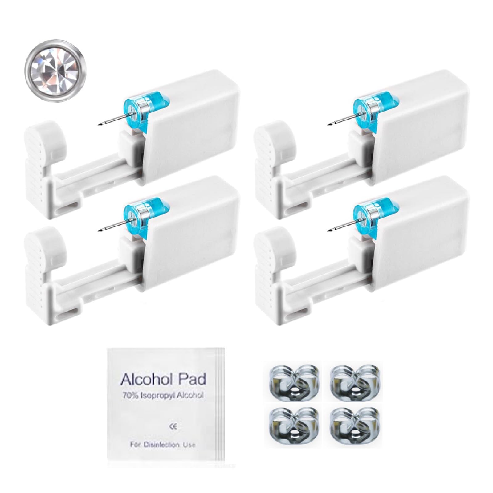 Kiuiom Pistola Piercing Oreja, Herramientas de Perforación de Orejas, Pistola Pendientes para Perforar Orejas, 4PCS Pistola Piercing para Hombres Mujeres Pistolas Perforadoras Desechable