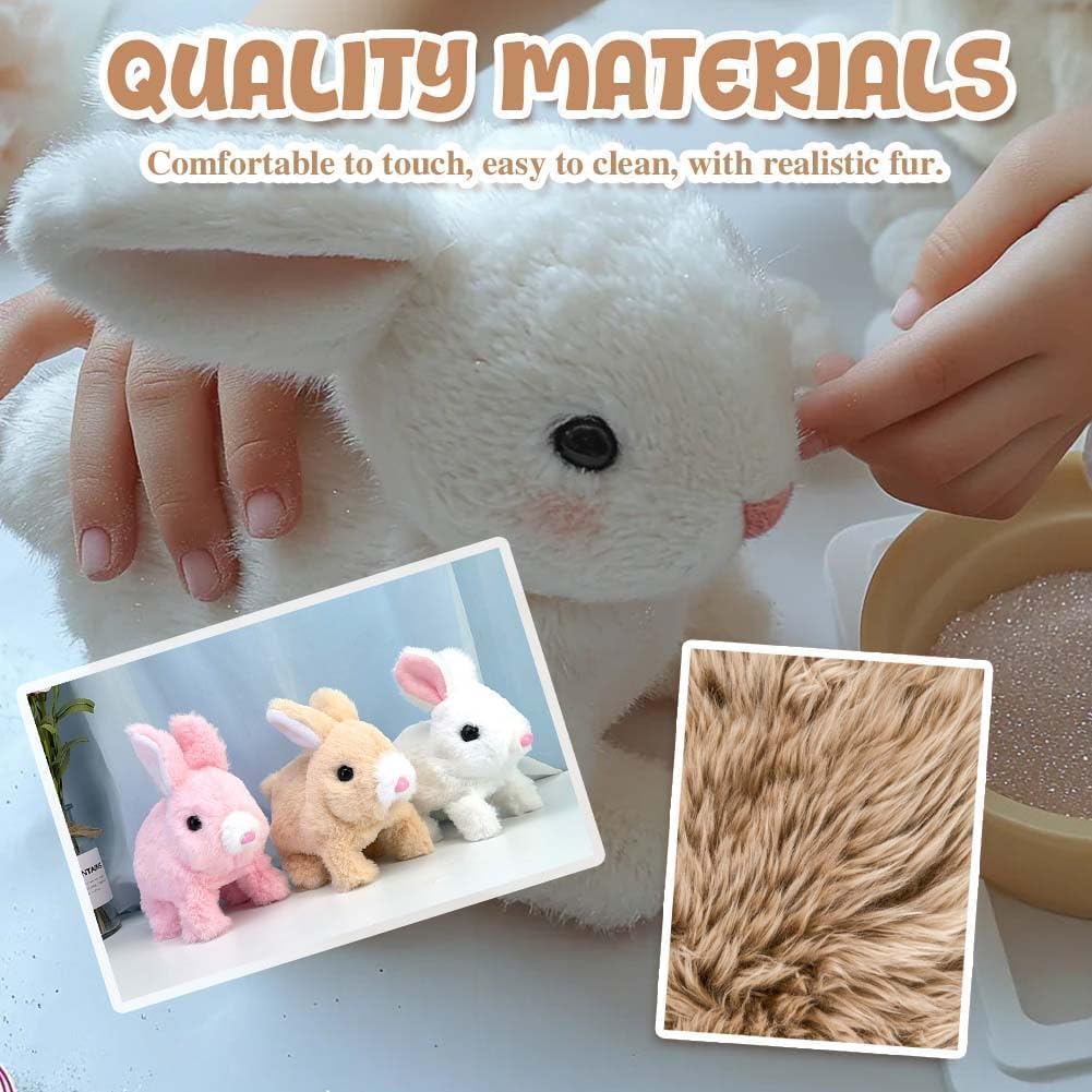 Shivaaro Walking and Talking Rabbit | Walking Rabbit Hopping and Talking Jumping Wiggling Ears Bunny Toy for Baby Kids Plush Soft Dancing 3