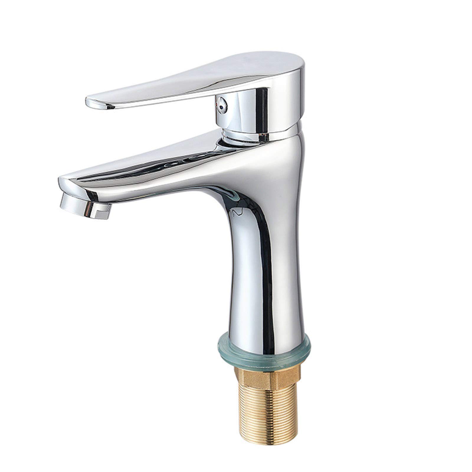 Rubinetto per lavello a foro singolo a 1 manico, tocco di miscelatore ad acqua calda e ciorina, rubinetto a cascata, rubinetti per la casa elettroplati di installazione seduti