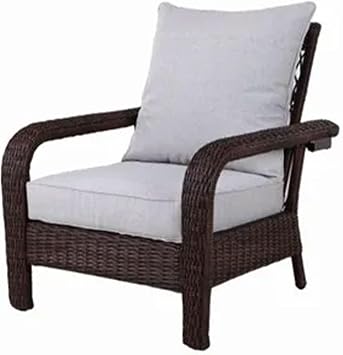 Four Seasons Courtyard Montego Bay Seating Furniture Set with 2 Adjustable All Weather Patio Outdoor Cushioned Chairs for Decks and Porches, Brown
