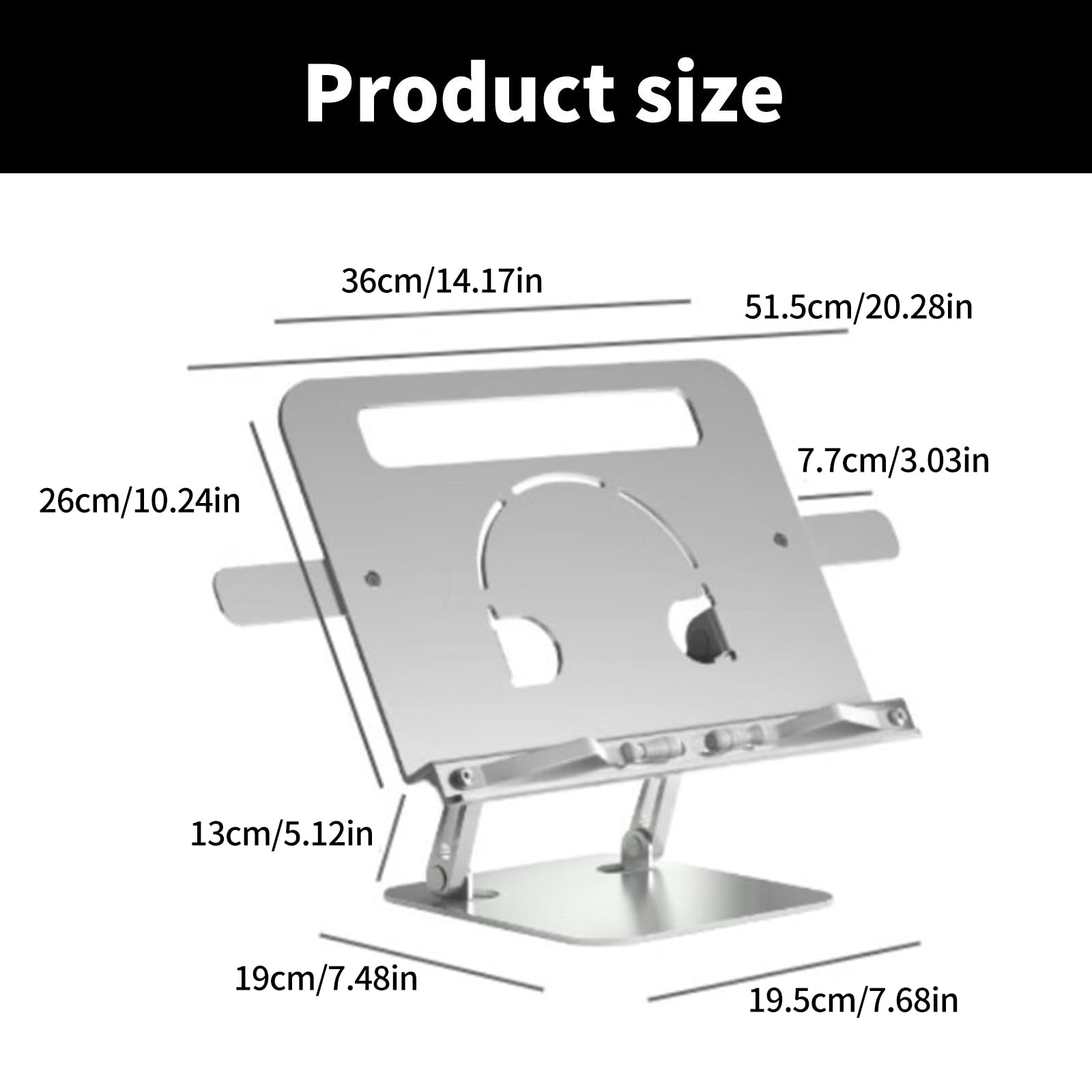 Supporto per laptop ergonomico pieghevole in alluminio per desktop Riser regolabili Supporto portatile Fit 10 17 pollici Portatili Argento Pieghevole Notebook Holder