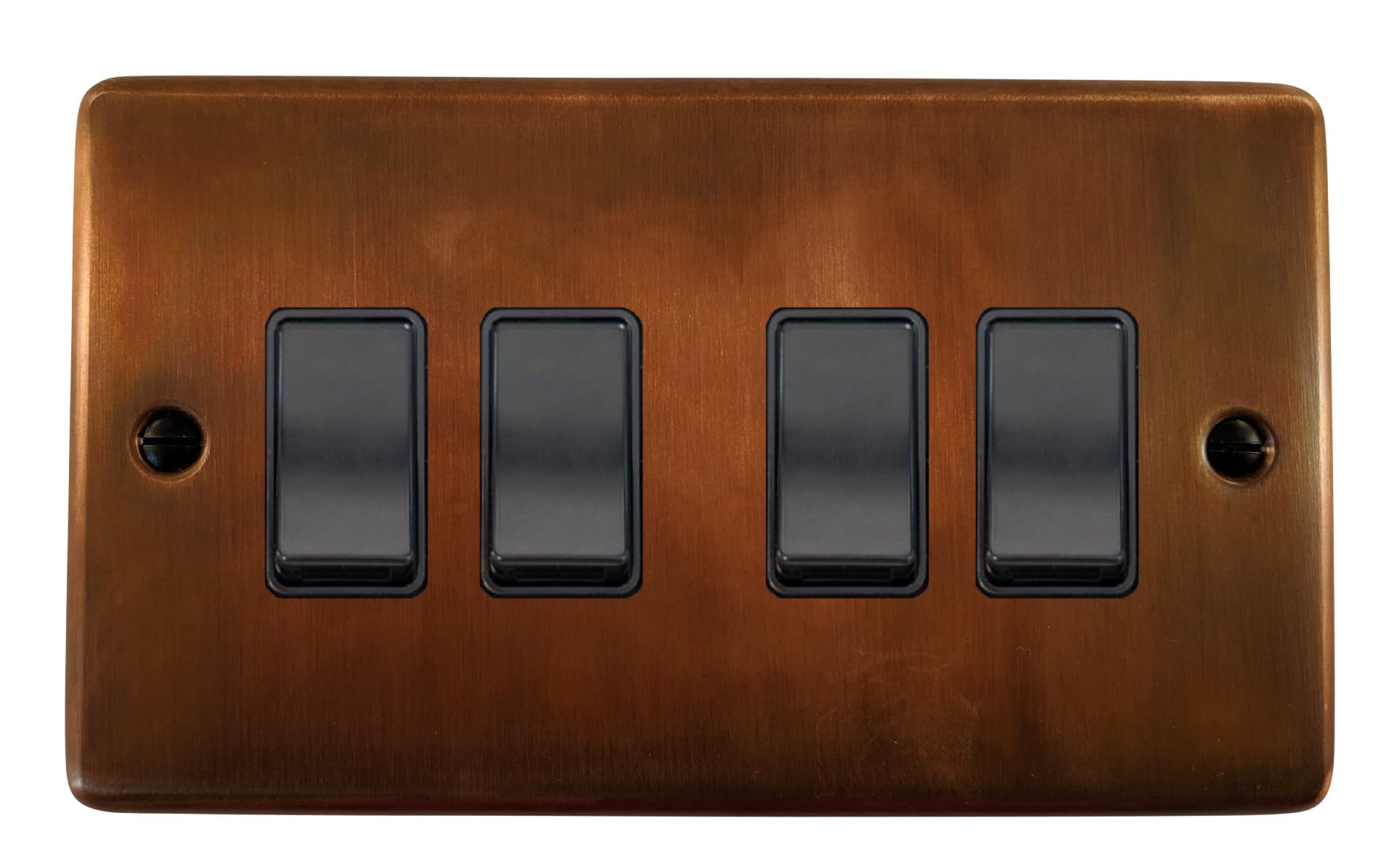 G&H Brassware Light/Black Contour Tarnished Copper Switch (4 Gang/ Switch) - Ctc4b