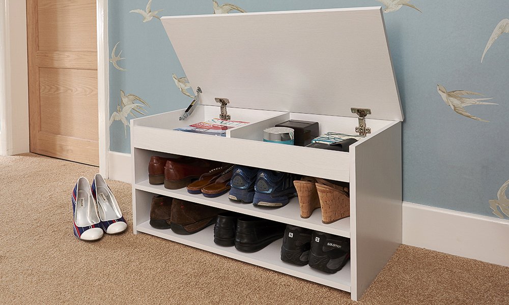 Buy Home Source Shoe Storage Rack Wooden Hallway Storage Bench