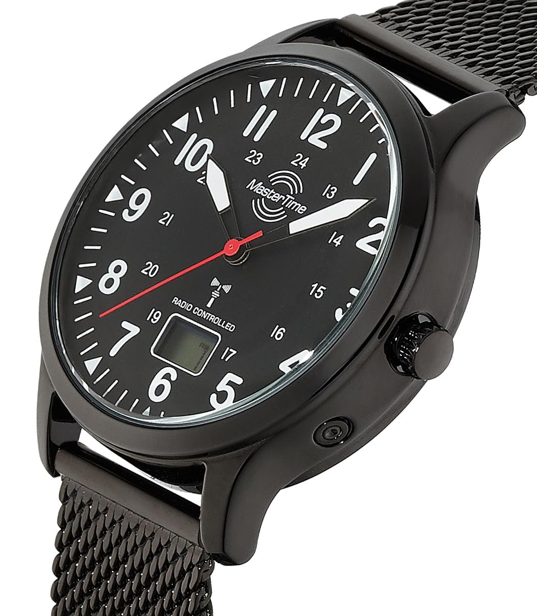 Master Time Funk Quarz Herren Uhr Analog-Digital mit Edelstahl Milanaise Armband MTGA-10960-22M