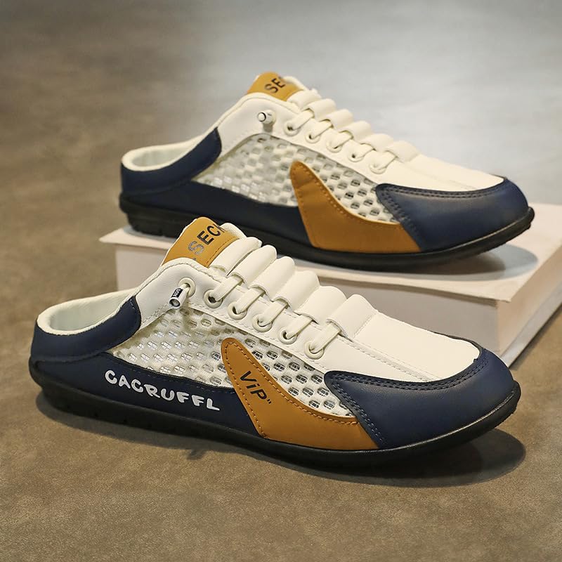 Men's Head-Covering mesh Breathable one-Piece Slippers for Lounging Around2