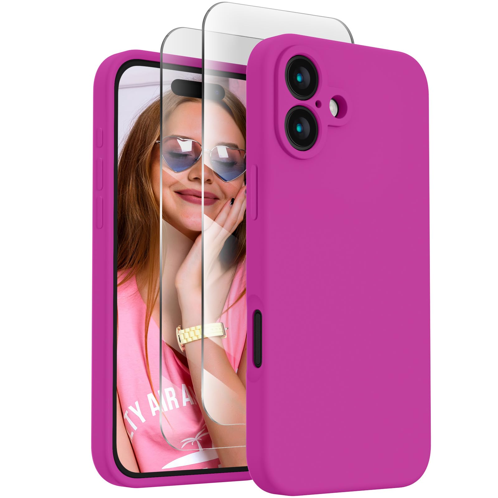 FireNova Designed for iPhone 16 Case, 6.1", Dark Fuchsia