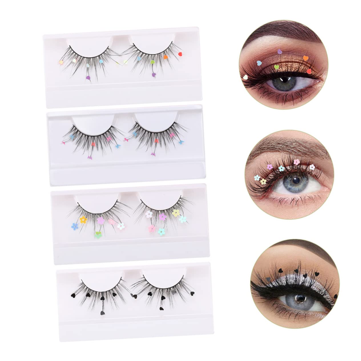 MAGICLULU 2 Set Di Ciglia Finte A Farfalla Ciglia Soffici E Glitterate Per Feste E Uso Quotidiano 4 Paia*2