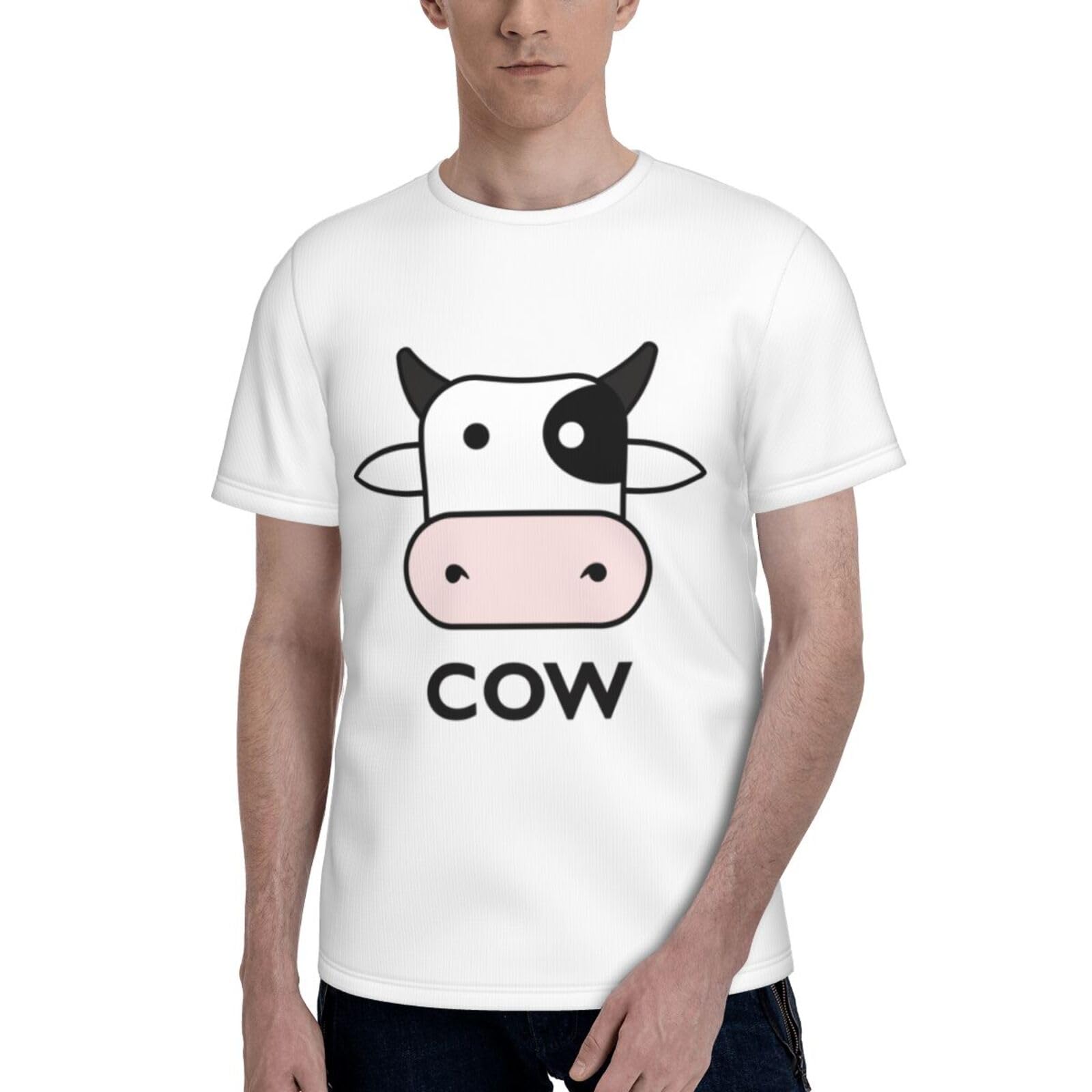 Amazon.co.jp: Tシャツ 牛 Cow 牛柄 3Dプリント 半袖 メンズ