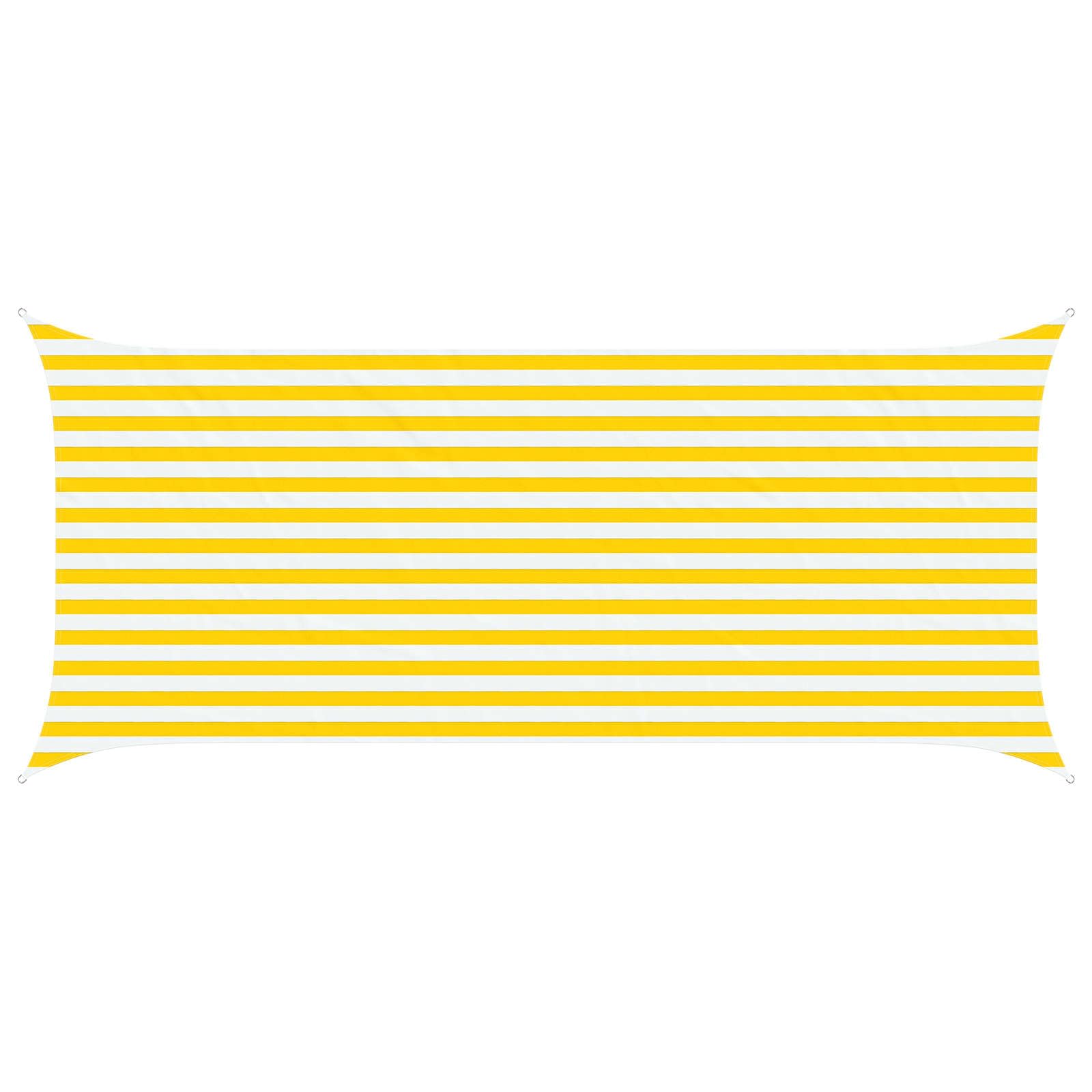 vidaXL Sun Shade Sail Yellow and White 4,5 x 2 m 100% Polyester Oxford, Outdoor Shade, UV-Resistant, Rectangular Canopy, Polyester Cover, Modern Terrace, Water Resistant Poolside