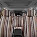 BDK Saddle Blanket Seat Covers for Cars Full Set - Multi-Color Baja Striped Woven Mexican with Matching Headrest Covers for Truck Auto Van SUV