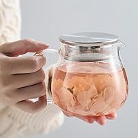 Vista 8 de IwaiLoft Tetera de vidrio con tapa de filtro de acero inoxidable extraíble, apta para estufa y microondas, hervidor de vidrio de borosilicato