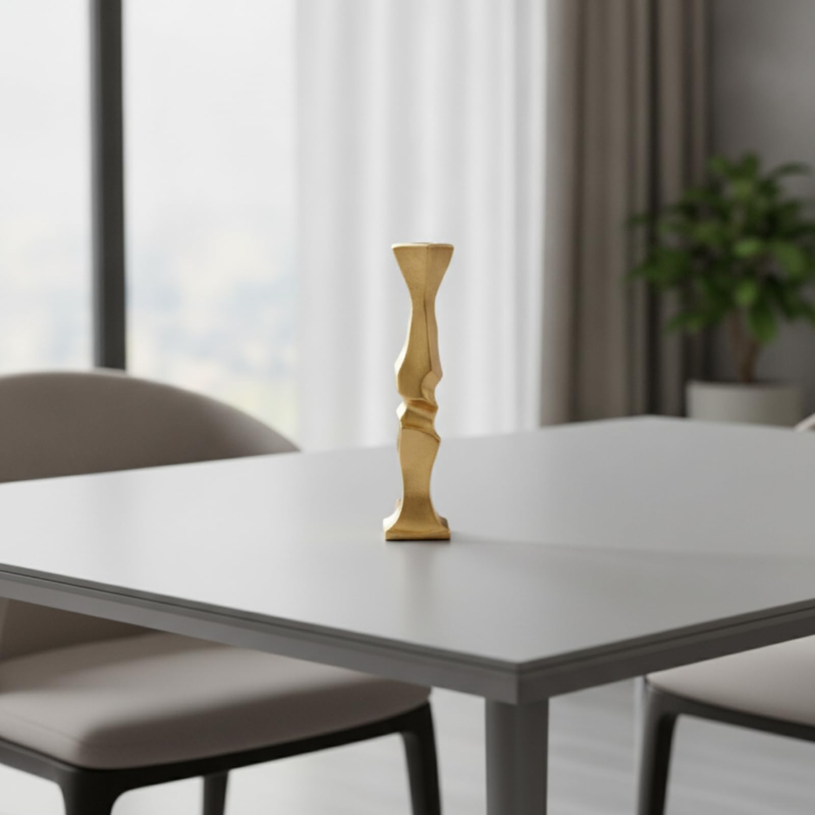 Candelabro a Forma Ramificata Moderno Portacandele a Stelo Elegante Portacandele in Alluminio per Collezionisti D'arte, Tavolo da Pranzo, Argento, Grande 6 H30cm